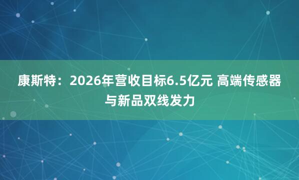 康斯特：2026年营收目标6.5亿元 高端传感器与新品双线发力